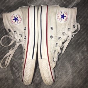 White high top converse !!